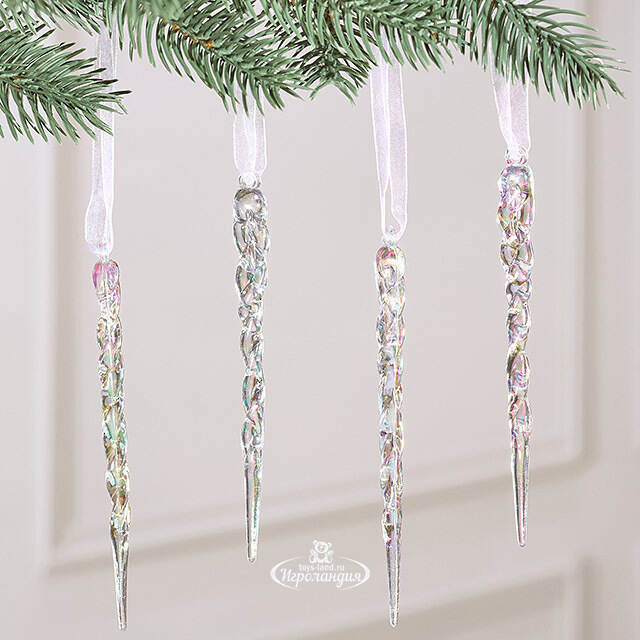 Набор елочных игрушек Сосульки Гонерби 13 см, 4 шт Winter Deco