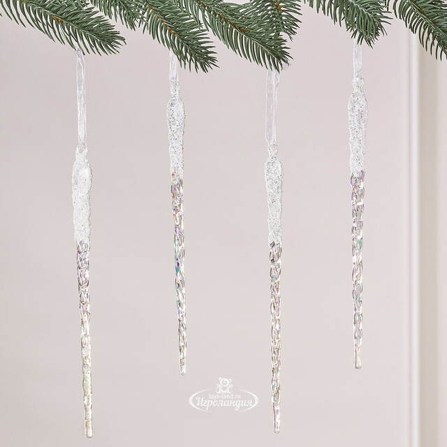 Набор елочных игрушек Сосульки Beckington 22 см белый, 4 шт Winter Deco