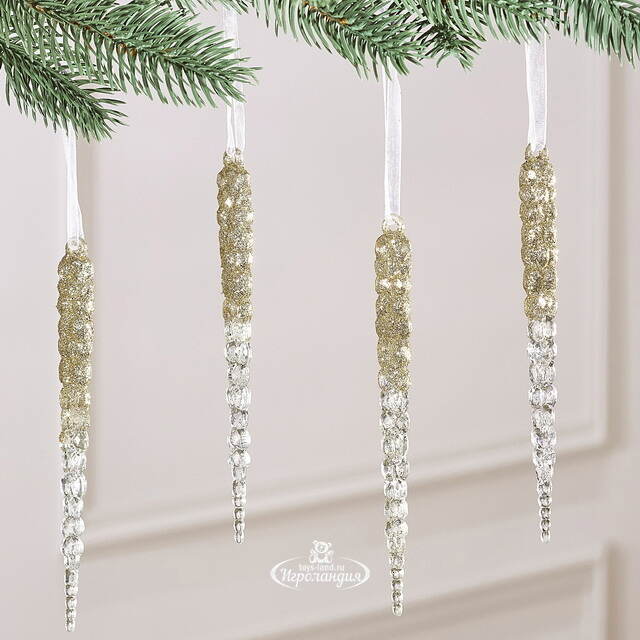 Набор елочных игрушек Сосульки Майерато 15 см, 4 шт Winter Deco