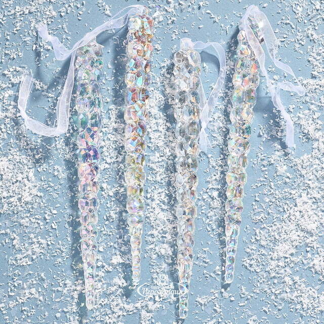 Набор елочных игрушек Сосульки Mantello 19 см, 4 шт Winter Deco