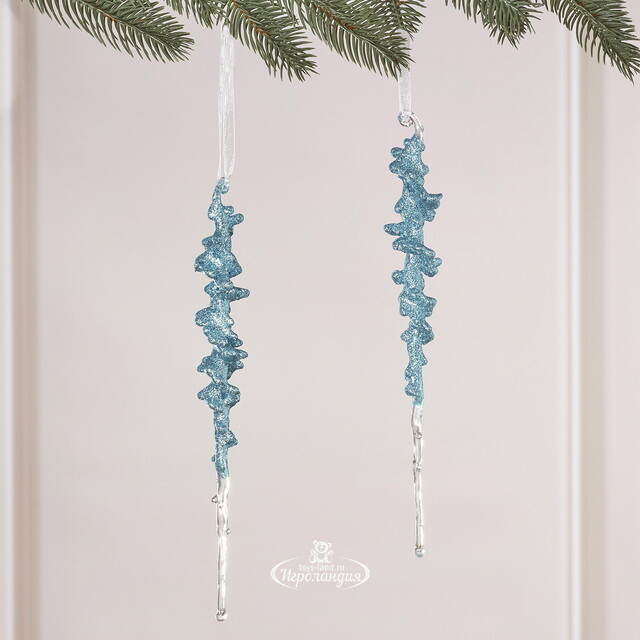 Набор елочных игрушек Сосульки Моконеси 26 см голубая, 2 шт Winter Deco