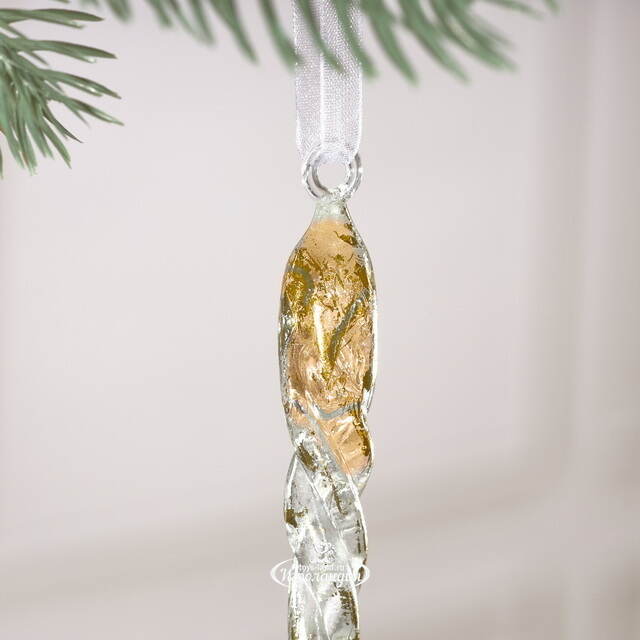 Набор елочных игрушек Сосульки Золотые брызги 22 см, 4 шт Winter Deco