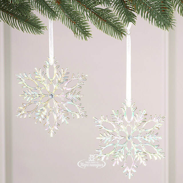 Набор елочных игрушек Снежинки Needlelike Crystals 13 см, 2 шт Winter Deco