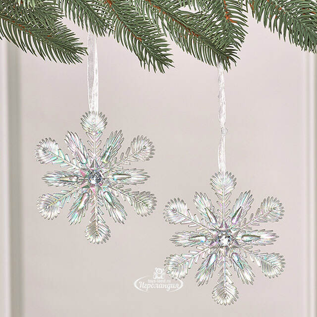 Набор елочных игрушек Снежинки Needle Crystals 12 см, 2 шт Winter Deco