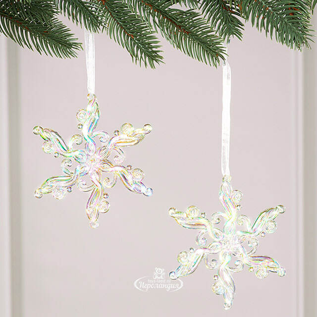 Набор елочных игрушек Снежинки Ice Symphony 12 см, 2 шт Winter Deco