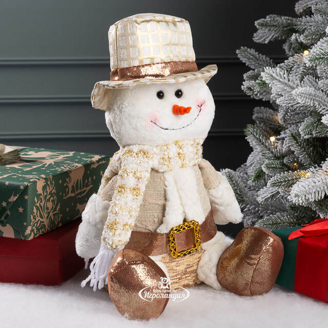 Дверной стоппер Снеговик Билли в шляпе 33 см Winter Deco