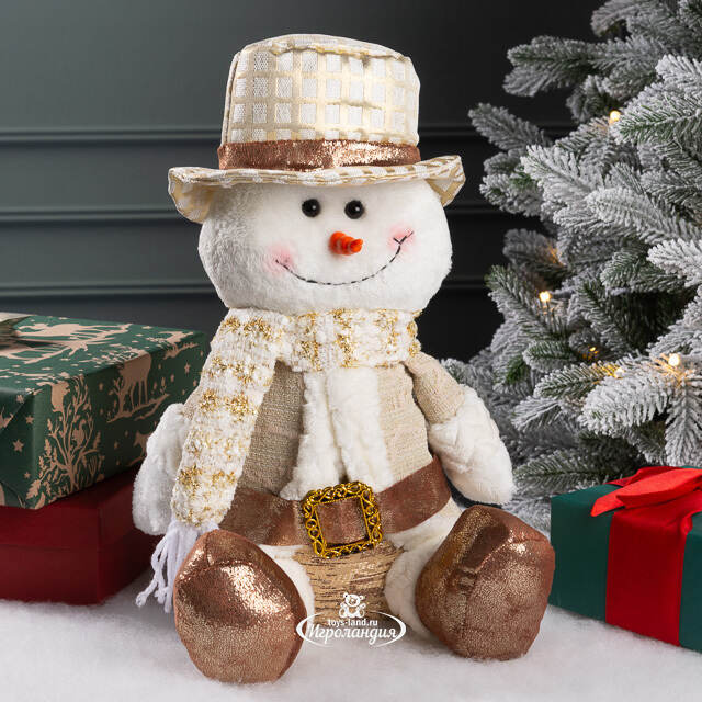 Дверной стоппер Снеговик Билли в шляпе 33 см Winter Deco