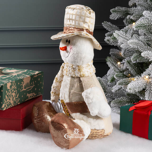 Дверной стоппер Снеговик Билли в шляпе 33 см Winter Deco
