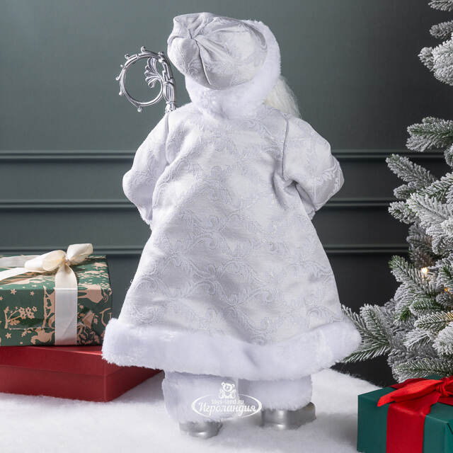 Фигура под елку Санта-Клаус в серебряной шубке 45 см Winter Deco