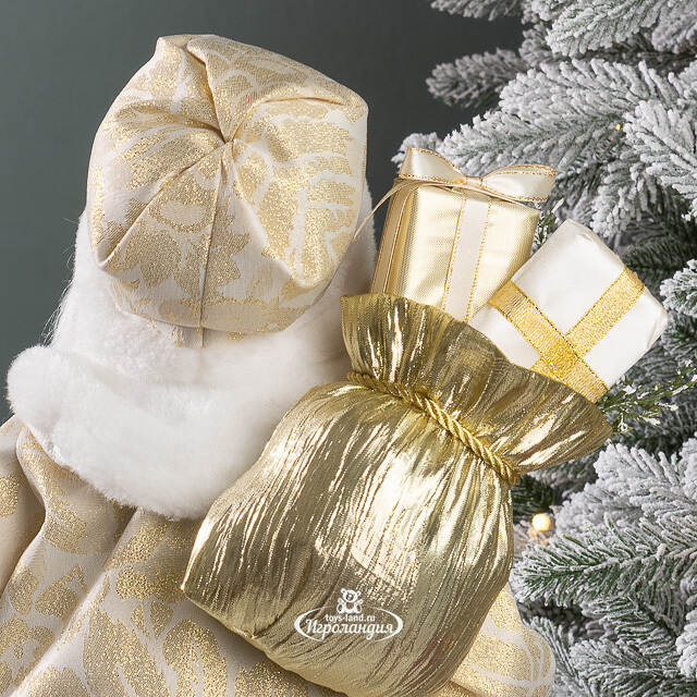 Фигура под елку Дед Мороз с мешком подарков 45 см золотой Winter Deco