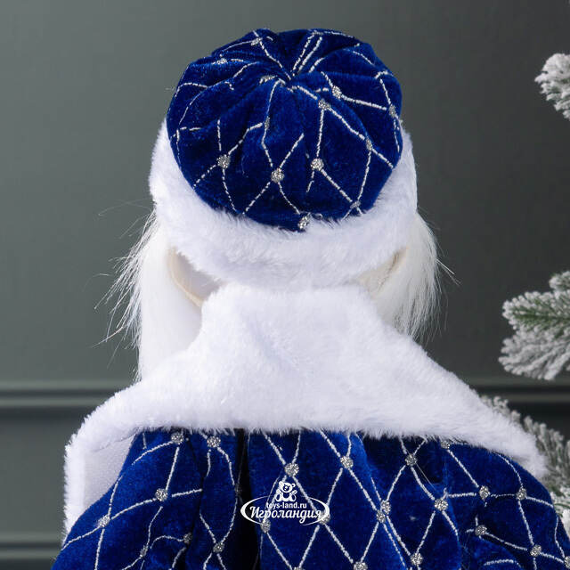 Фигура под елку Дед Мороз в синей шубке 45 см Winter Deco