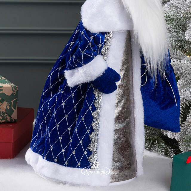 Фигура под елку Дед Мороз в синей шубке 45 см Winter Deco