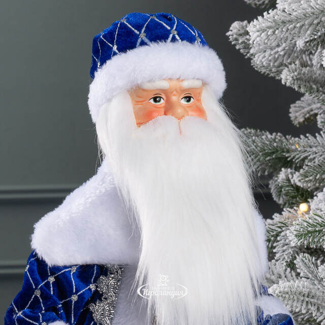 Фигура под елку Дед Мороз в синей шубке 45 см Winter Deco