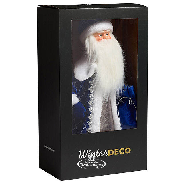 Фигура под елку Дед Мороз в синей шубке 45 см Winter Deco