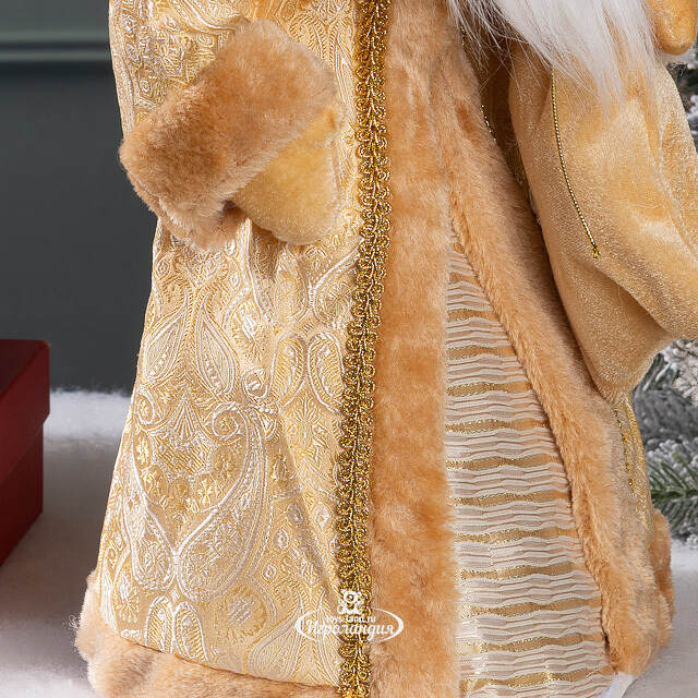 Фигура под елку Дед Мороз в золотом наряде 45 см, золотой Winter Deco