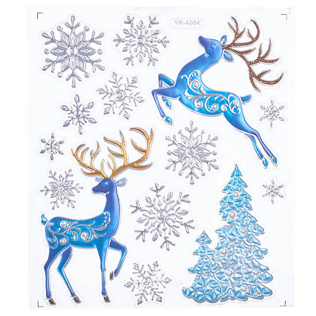 Новогодние наклейки на окно Олени - Лесные Друзья 32*23 см Winter Deco