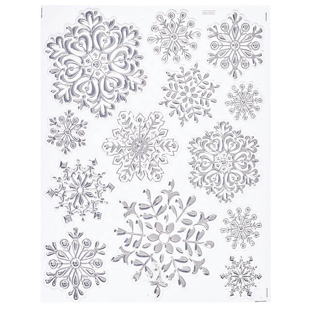 Новогодние наклейки на окно Снежинки - Ледяное Очарование 40*27 см Winter Deco