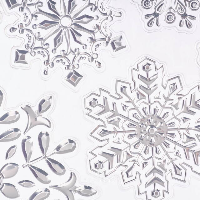 Новогодние наклейки на окно Снежинки - Ледяное Очарование 40*27 см Winter Deco