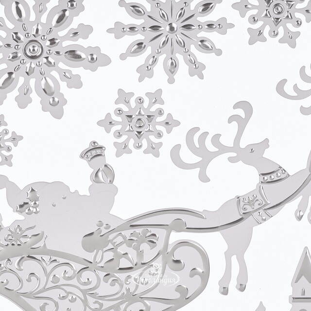Новогодняя наклейка на окно Путешествие Деда Мороза 38*32 см Winter Deco