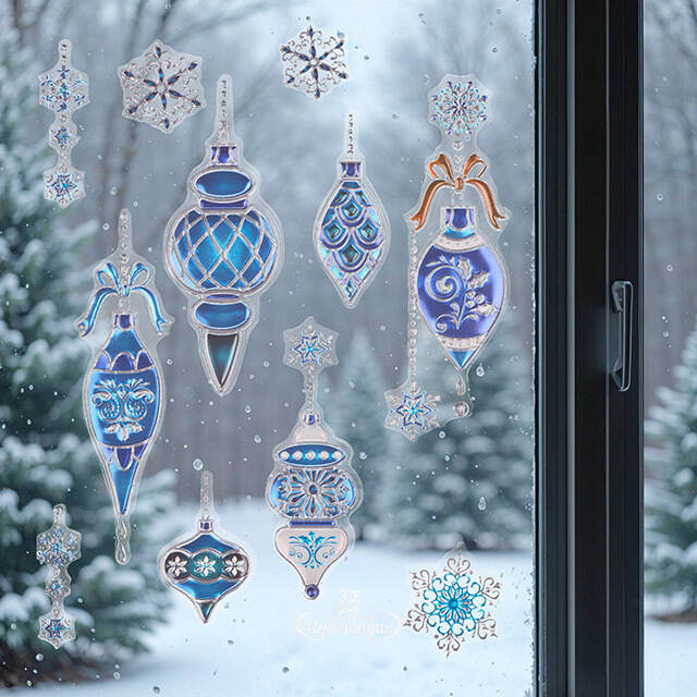 Новогодние наклейки на окно Магия Зимы 24*18 см Winter Deco