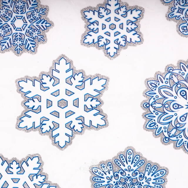 Новогодние наклейки на окно Снежинки - Хрустальный Звон 41*29 см, бумага Winter Deco