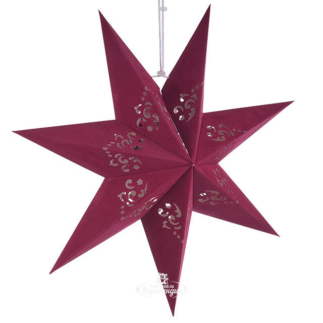 Бумажная звезда Batiston 45 см вишневая Winter Deco