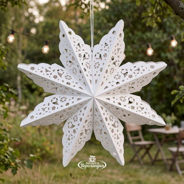 Бумажная подвесная звезда Конистон 45 см белая Winter Deco