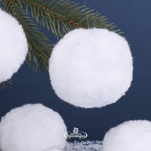 Искусственные снежки Снежный Бум 8 см, 6 шт Winter Deco