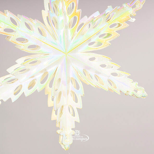 Набор елочных игрушек Снежинки Rainbow Glow 14 см, белые, 2 шт Winter Deco