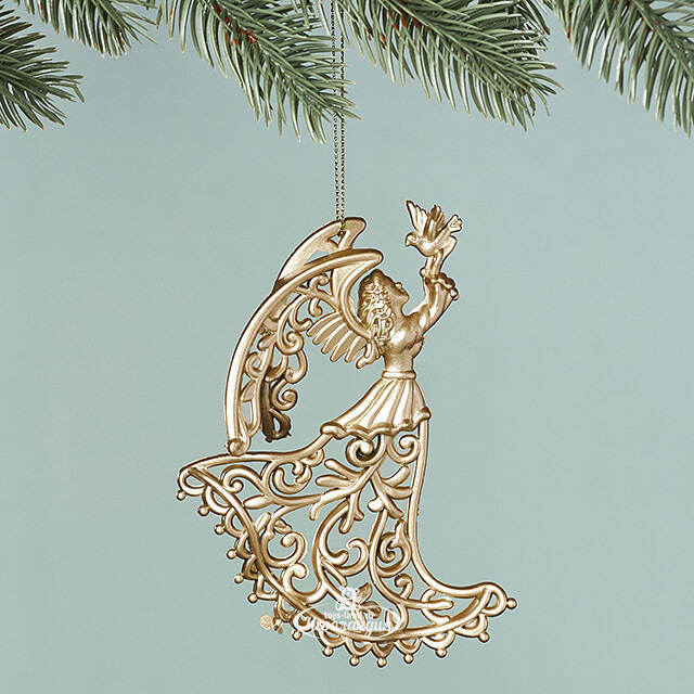 Елочная игрушка Ангел Golden Glow 13 см золотая Winter Deco