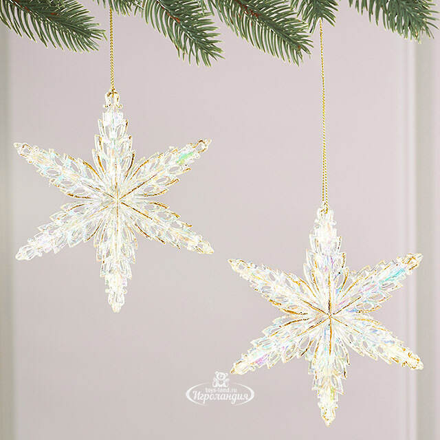 Набор елочных игрушек Снежинки Altais 15 см золотые, 2 шт Winter Deco