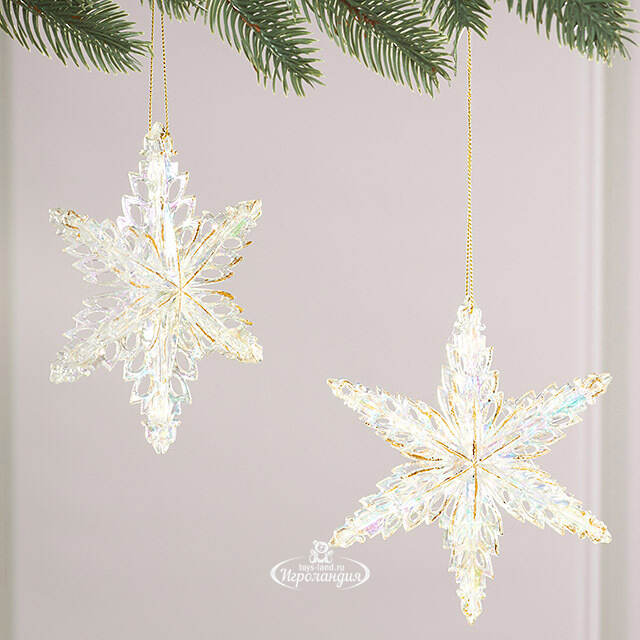 Набор елочных игрушек Снежинки Altais 15 см золотые, 2 шт Winter Deco