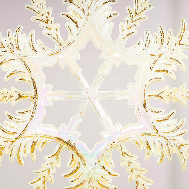Набор елочных игрушек Снежинки Rainbow Glow 13 см белые с золотым, 2 шт Winter Deco