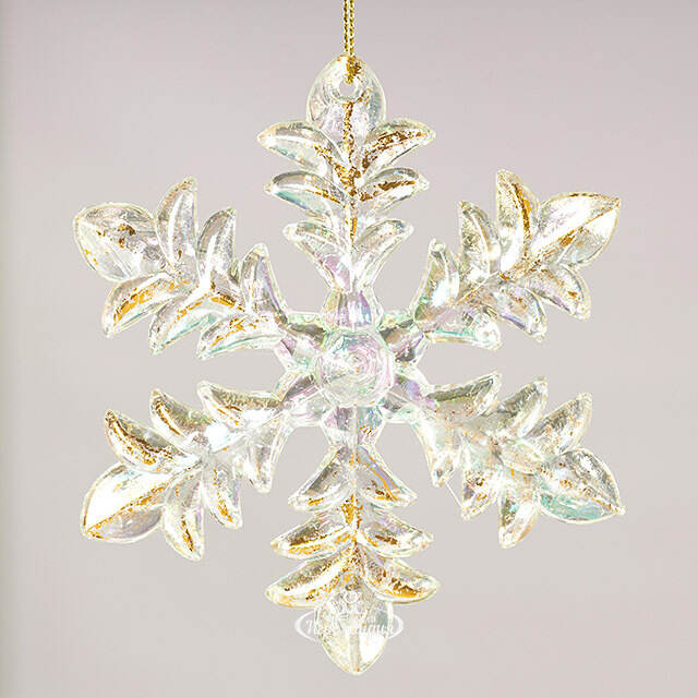 Набор елочных игрушек Снежинки Rainbow Glow 12 см золотые, 2 шт Winter Deco