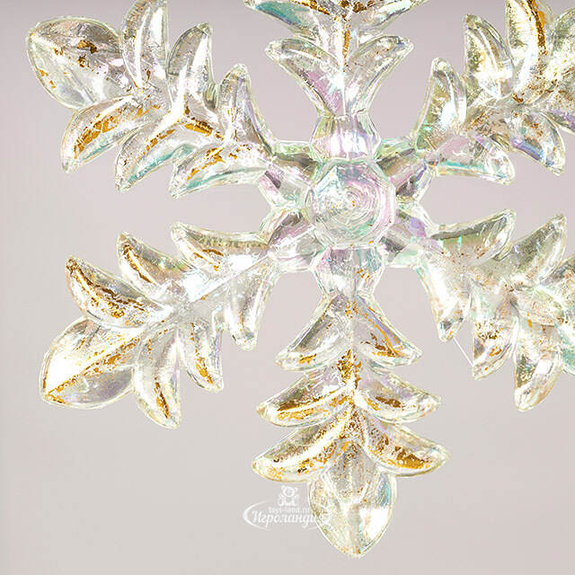 Набор елочных игрушек Снежинки Rainbow Glow 12 см золотые, 2 шт Winter Deco