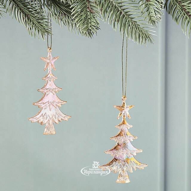 Елочная игрушка Елочка Rainbow Glow 10 см золотая, 2 шт Winter Deco