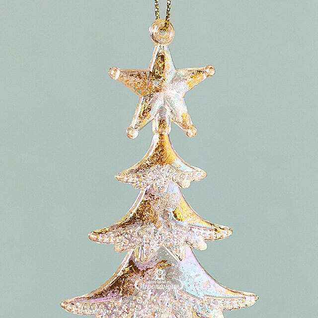 Елочная игрушка Елочка Rainbow Glow 10 см золотая, 2 шт Winter Deco