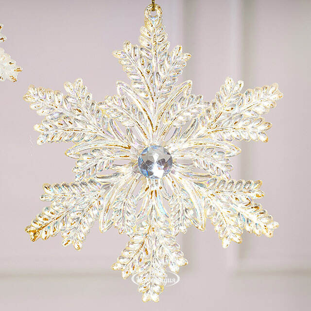 Набор елочных игрушек Снежинки Golden Cristal 13 см, 2 шт Winter Deco