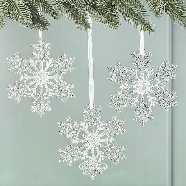 Набор елочных игрушек Снежинки - Westbury 15 см, 7 шт Winter Deco