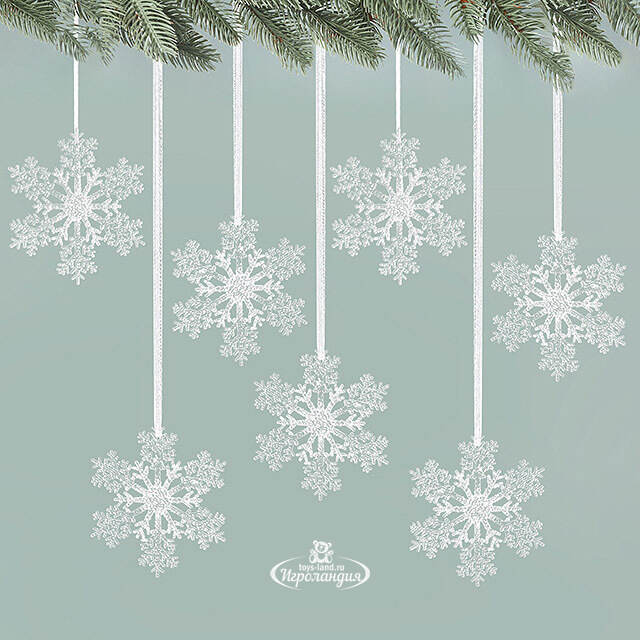 Набор елочных игрушек Снежинки - Westbury 15 см, 7 шт Winter Deco