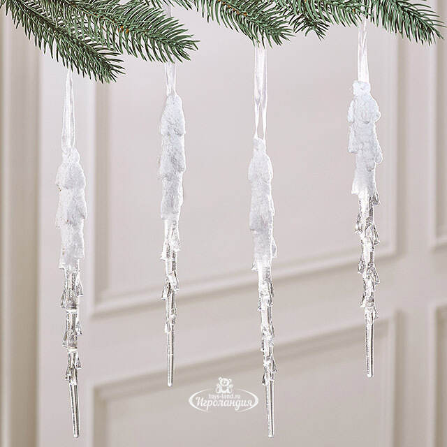 Набор елочных игрушек Сосульки - Bellarosa 19 см, 4 шт Winter Deco