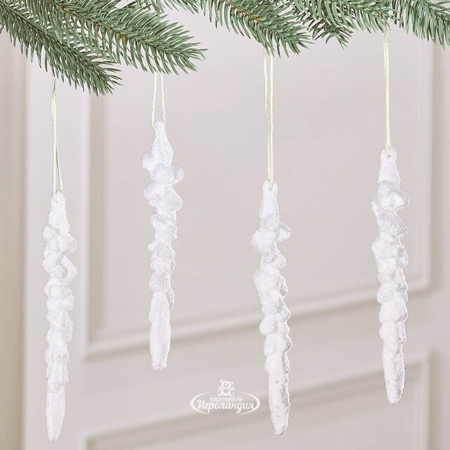 Набор елочных игрушек Сосульки - Glenshi 15 см, 4 шт Winter Deco