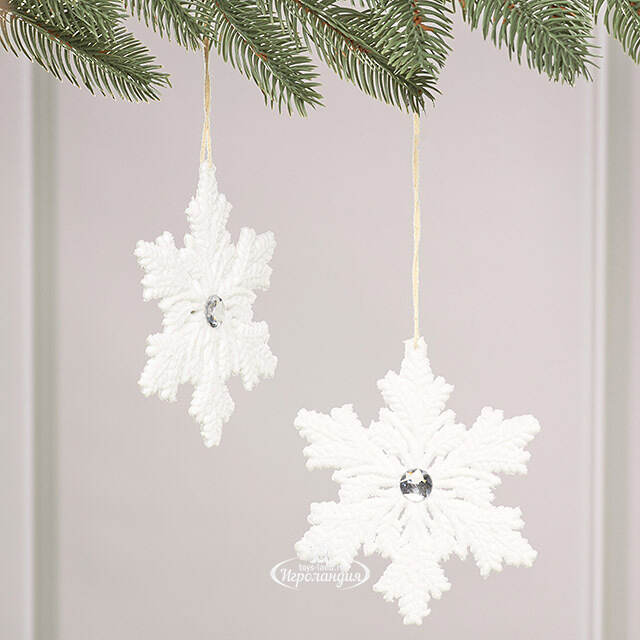 Набор елочных игрушек Снежинки - Ribovelle 12 см, 2 шт Winter Deco