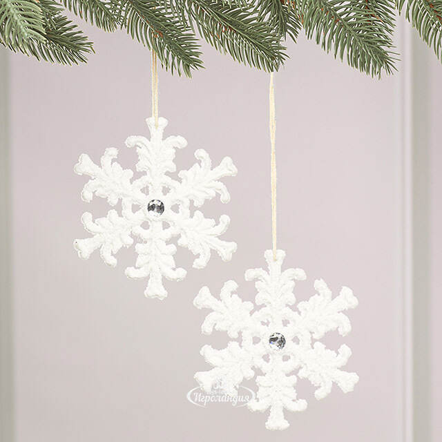 Набор елочных игрушек Снежинки - Montmelyan 12 см, 2 шт Winter Deco