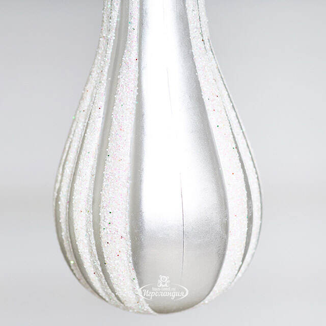 Елочные игрушки Сосульки Charming Drop 18 см серебряный, 6 шт, пластик Winter Deco