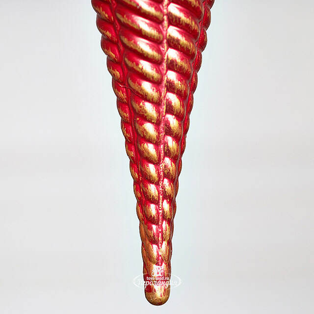 Елочная игрушка Сосулька Fattura Coste - Antique Red 15 см, 4 шт, пластик Winter Deco