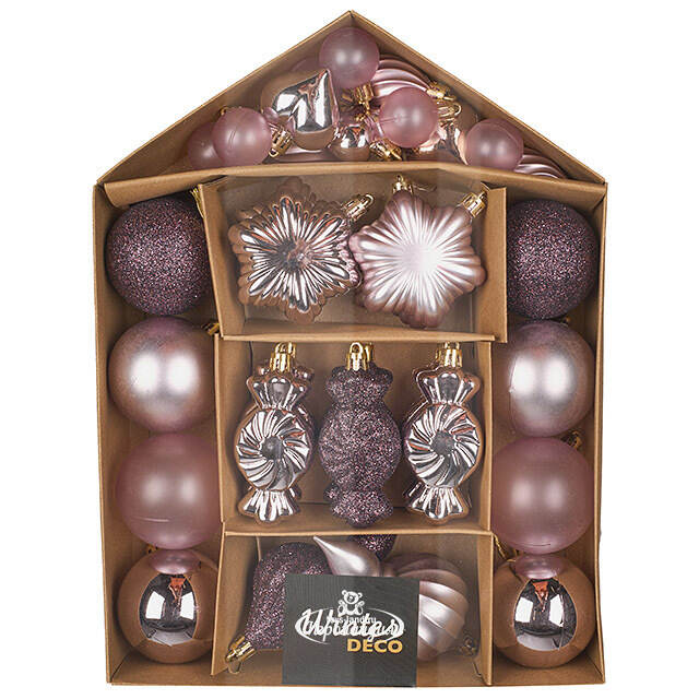 Набор елочных игрушек Tesoro Natale: Сиреневый 3-12 см, 32 шт, пластик Winter Deco