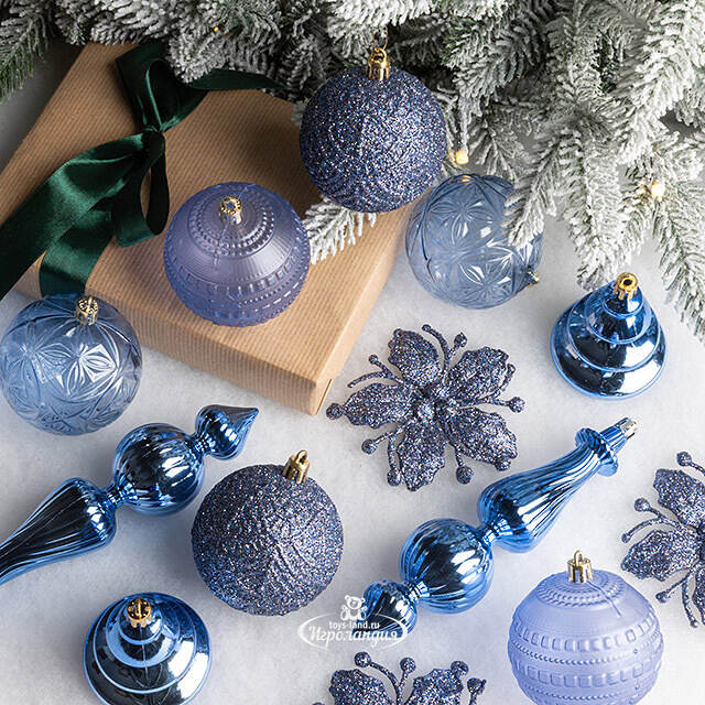 Набор елочных игрушек Legnano - Sky Blue 7-17 см, 13 шт, пластик Winter Deco