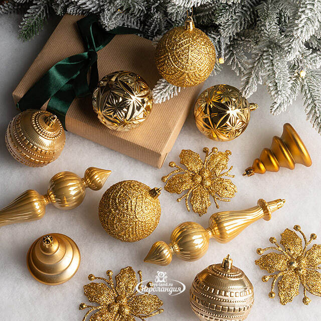 Набор елочных игрушек Legnano - Golden Light 7-17 см, 13 шт, пластик Winter Deco