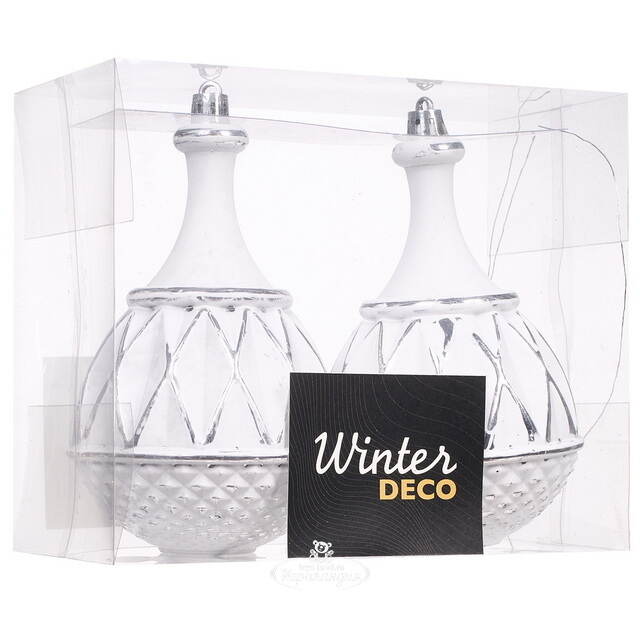 Елочная игрушка Fattura - Antique White 8 см, 2 шт, пластик Winter Deco